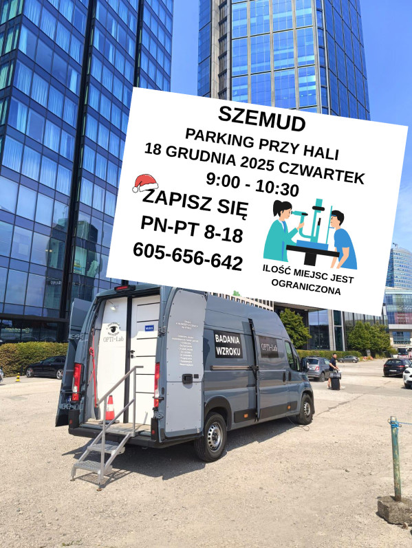 Mobilny optyk. Zapisz się na konsultację i dobór okularów korekcyjnych.