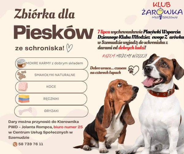Wesprzyj akcję Klubu 'Żarówka' i przynieś dar dla schroniska. 